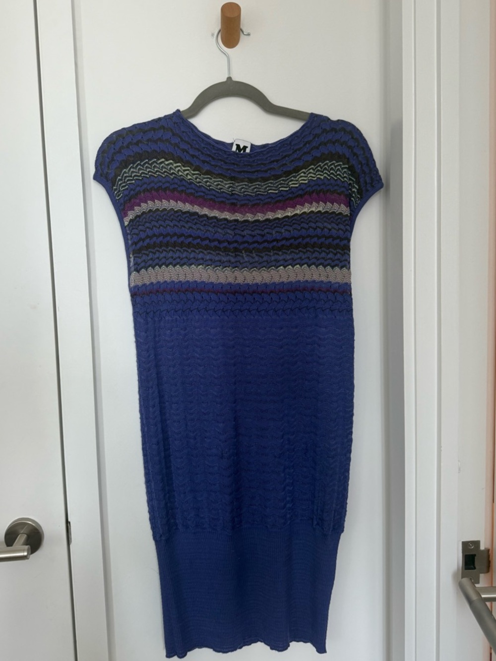Medium Purple Knit Stripe Cap-Sleeve MISSONI Top